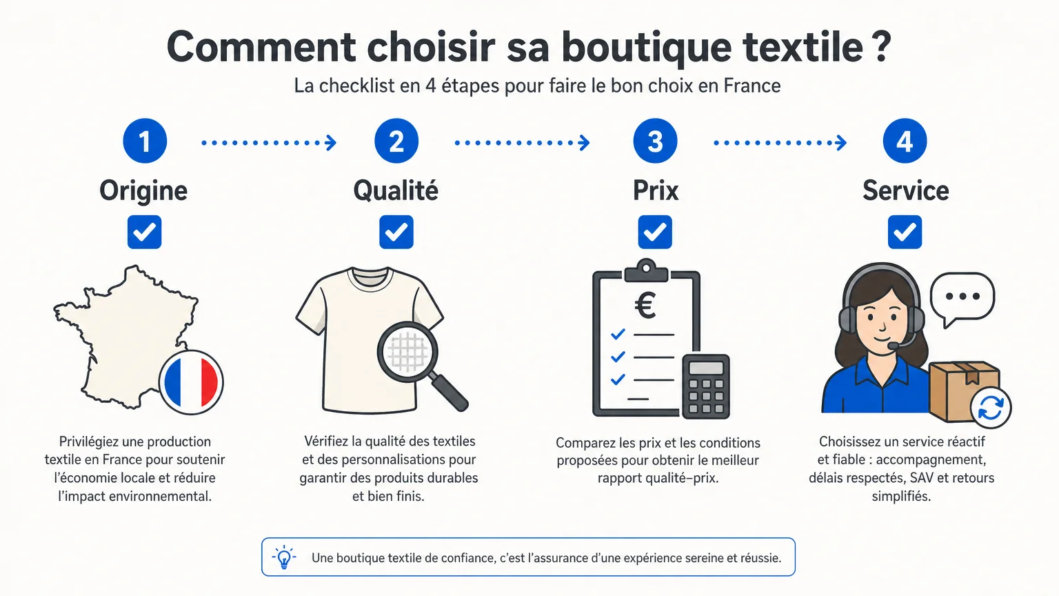 Checklist pour choisir une boutique textile en France